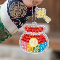 보석십자수 새해키링만들기키트 빅큐빅복주머니