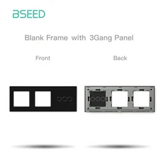 쿠쿠스토어 BSEED 이중 빈 프레임 플러스 1/2/3Gang 스위치 패널 크리스탈 유리 EU 표준 없는 금속판 전면, 01 EU 표준, 07 3Gang Black