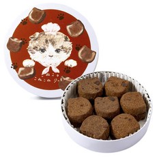 DADACA 貓咪造型餅乾圓鐵盒 巧克力口味 14入組, 1盒