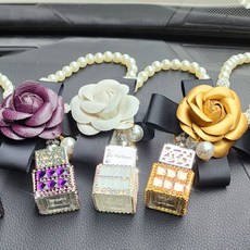 차량용 까멜리아 데코 디퓨저 고급 룸미러 방향제 디퓨저 자동차악세사리 차량용디퓨저 차량탈취 신차선물 룸미러방향제 차냄세제거 자동차방향제리필 까멜리아+모티브코리아Shop, 까멜리아데코(블랙)