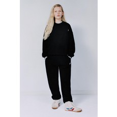 [국내배송] 자라 ZARA 텍스트 플러시 스웨트셔츠 및 팬츠 세트 - 블랙 971025