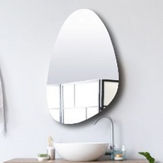 헤이바스 망고형 노프레임 욕실 화장대 인테리어 거울, 망고형 민경 520*800