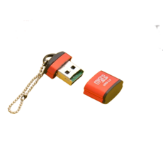 鑰匙扣便攜迷你 高速Micro SD手機TF內存卡讀卡器 - 2025年新款, 合金讀卡器-紅色 袋裝送掛鏈, 1個, 033-54
