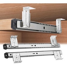 헤비듀티 볼 비즈 슬라이드 레일 14인치 서랍용 키보드 트레이 아래 책상 아래에 조절 가능한 높이 브래킷 드레서 서랍 레일/검정색/350mm(14인치), Sier