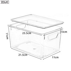 Z3JC 透明桌面收納盒亞克力零食書本積木玩具客廳廚房冰箱收納日常, 1個, 中號12個裝【帶蓋】:如圖