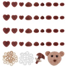 플라스틱 삼각형 인형 코 털실 공예 안전 코 혼합색 DIY 인형 눈 코 액세서리 세트, 1개, 코코넛 브라운 480