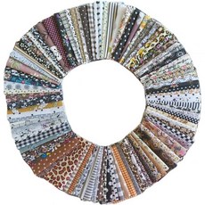 100pcs 옐로우 및 그린 시리즈 면직물 사각형 번들 - 4x4인치 프리컷 100% 면 퀼팅 패치 DIY 재봉 공예 프로젝트를 위한 다양한 플로럴 파스텔 프린트 원단 스크랩, Brown and Gray Series