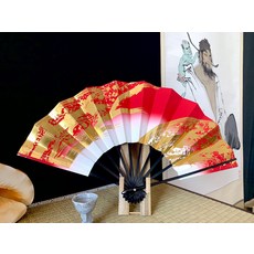 大幅金箔面飾舞扇子, 如圖所示, 1個