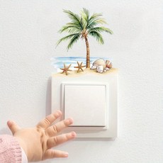 이쿠이칸 스위치 스티커 데코 장식 스위치커버 손때 방지 스티커 HJKGT007SHU, 그린