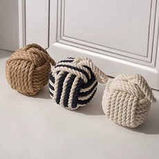 문고정 도어스토퍼 로프 매듭 부품 스타퍼 스톱 문쾅 방지 문닫힘 현관 방문 원형(브라운)