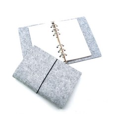 부직포 A6 6공 미니 일기장 다이어리 책 커버 표지 바인더 케이스 연회색