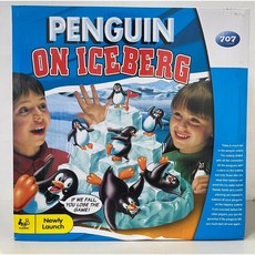 親子桌遊E8G 冰山企鵝益智桌遊玩具 疊疊樂遊戲 兒童趣味平衡遊戲 企鵝冰山平衡遊戲 親子互動玩具, 1個, 彩盒
