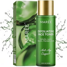 살리실산이 함유된 MAREE 각질 제거 토너 AHA BHA 페이스 제거제 & 모공 클리너 피지 및 제거제를 위한 리퀴드 얼굴 아시도 살리실리코, 6.76 Fl Oz (Pack of 1), Exfoliating, 1개, 1개입