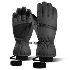 오제로 카드수납 스마트터치 스키 보드 장갑, 블랙, 1개