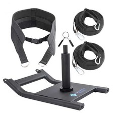 크로스핏 슬레드 썰매 파워 당기는 연결대 스트랩, 슬레드+웨이스트 벨트+퀵 릴리스