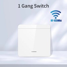 투야 WiFi RF 43 hz 푸시 버튼 벽 스위치 스마트 조명 홈 무선 Alexa Home ce Smart Life 앱 지원, 2)white 1 gang
