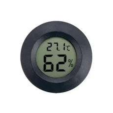 1~10개 +70 ° C 미니 LCD 디지털 온습도계 원형 측정기 센서 감지기 (냉동고 시가 박스용), 1개, 01 Black 1pcs
