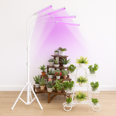 비상 LED 와이드 4헤드 삼각대 식물등 + 어댑터, 1세트