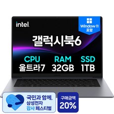 삼성노트북 갤럭시북6 NT760VJT-A71A 16인치 인텔 울트라7 펜서레이크 노트북추천, 그레이, 1TB, 32GB, WIN11 Home