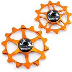 JRC Components 세라믹 풀리 휠 자전거 MTB 뒷변속기 14T 12T 골드, 주황