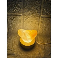 喜馬拉雅山小鹽燈，小圓球USB鹽燈，元寶小夜燈，LED燈精油燈，營造溫馨浪漫氛圍, 金元寶配圓型暖光底座