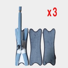 Ez 쉬운청소 360도 회전 트위스트 극세사 밀대걸레 리필패드 3매포함, 1세트