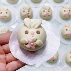 A+精選 財神爺饅頭模具 3D造型烘焙工具 過年祝福麵食造型, 圓形饅頭紙（500張）, 1個