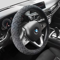 GMZ MOTORS 全車系通用車用冬季麂皮方向盤套, 摩登黑