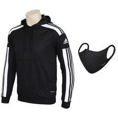 adidas 愛迪達 LOGO圖案連帽長袖T恤+口罩