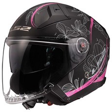 LS2 Helmets 오픈 페이스 인피니티 II 헬멧 (매트 블랙 - XS) 336696, X-Small, 연꽃 매트 블랙/핑크