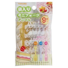 【現貨-日本TORUNE】動物造型9入組 一次性叉子 湯匙 點心叉 派對兒童餐具, 1個, 小叉子9入組（現貨/P-3562）, 9
