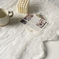 케이트가든 주름 망사 원단 촬영용 배경 천 네일 소품 촬영, 1개, 화이트