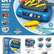 DIY MAGIC FOODX 聲光模擬廚房玩具 魔法薯條, 英文彩盒藍色款0.94kg帶燈光，食物變色，4個AA不包, 1套