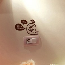바다표범 몽글몽글 스위치스티커-브라운 인테리어스티커 데코스티커 포인트스티커, 빠른배송