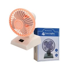 Sourcingbay 10.2cm(4인치) 레트로 책상 팬 - USB/배터리 전원 2단 속도 연속 진동 홈 오피스 침실용 미니 쿨링 | 화이트/핑크 빈티지 디자인 선물 준, Pink
