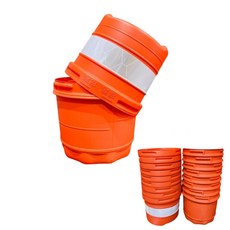 도로공사 조립형드럼통 차량통제 드럼콘 펜스 작업, 주황색