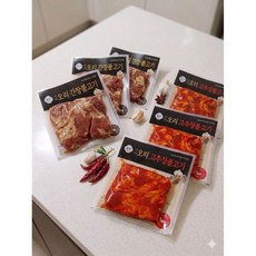 올반 바짝 오리불고기 고추장불고기 간장불고기 냉동 간편식 오리주물럭, 6개, 200g