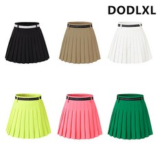 DODLXL 여성 골프웨어 라인 레터링 형광 네온 플리츠 주름 골프스커트 6컬러