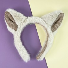 동물 머리띠 4 생일 파티 놀이공원 팬싸템 크리스마스 운동회 행사, 1개, A44보송여우-베이지