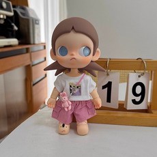 팝마트 지거 Zsiga 인형옷 아기복 의류 세트, 아기 없음  Zsiga Gazi 자매, 핑크 카고 팬츠 세트 (티셔츠+바지+펜던트)