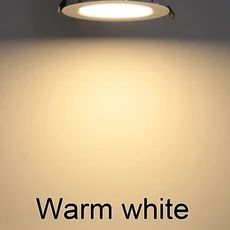 스팟 LED 다운라이트 천장 AC 220V 9W 12W 차가운 백색 따뜻한 원형 매입형 램프 조명, 01 따뜻한 흰색, 05 9W, 01 White frame