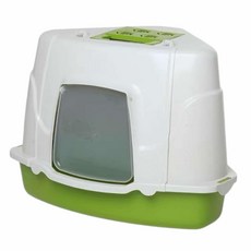 RIYOKA 角落型封閉式貓便盆 轉角貓砂盆, S號 青草綠, 1個