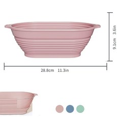 반느통 실리콘 발효빵틀 반죽 원형 깜빠뉴 바네통, J. 와이어가 있는 타원형 브라 핑크색