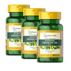 퓨리탄스프라이드 이브닝프림로즈오일 500mg 위드 GLA 소프트젤 Puritans Pride Evening Primrose Oil GLA, 3개, 100정