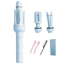 捲直兩用捲髮器 快速加熱 安全防燙 輕鬆打造多變造型, 1個, 藍色