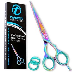 Tycon Instruments 헤어 커팅 가위 프로페셔널 16.5cm6.5인치 - 일본 스테인리스 스틸 6.9cm2.7인치 면도날 이발소 인체 공학적 디자인 부드러운 절단을, Tycon Instruments 헤어 커팅 가위 프로페