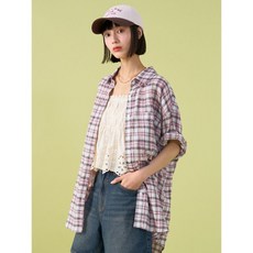 에잇세컨즈 8SECONDS 체크 반소매 셔츠 라이트 핑크 355565LY3Y 140891