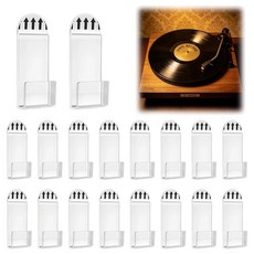 라오하 18PCS 보이지 않는 비닐 레코드 벽걸이 홀더 자체 접착 아크릴 디스플레이 선반 드릴 필요 없음 벽 아트 및 홈 데코를 위한 클리어 앨범 커버 보관