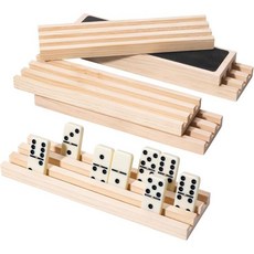 클래식 게임용 나무 도미노 홀더 패밀리 타일 랙 6개 세트 멕시코 기차 액세서리 트레이, 6 Domino Racks, 1개