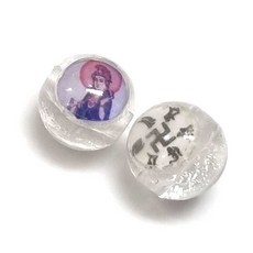 Bead 팔찌원석 불교 만자 팬던트 한팩 원석선택, 석가만 투명 (2개)